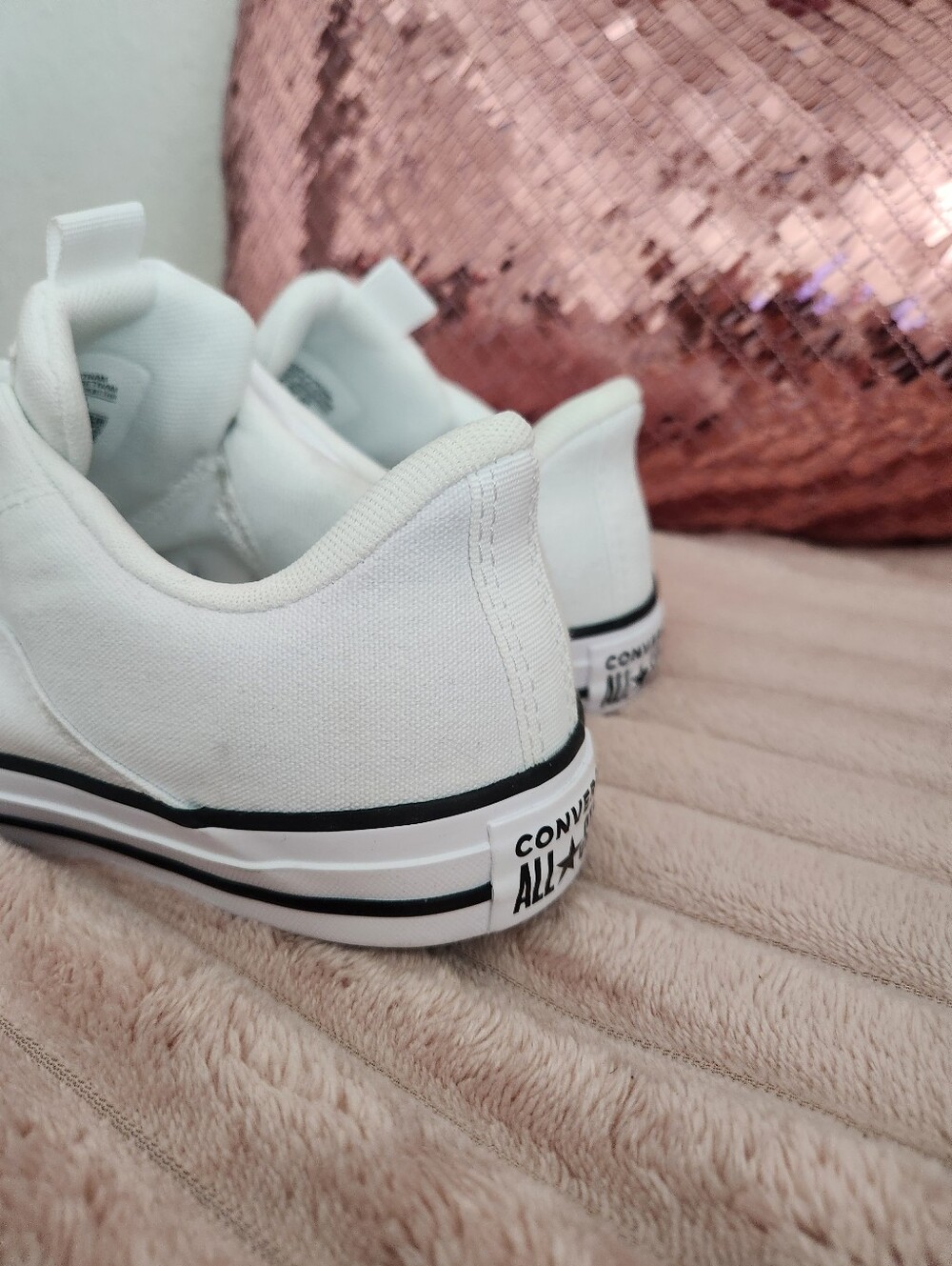 Converse Low Top Sneakers - White with Black Trim - Picture 5 of 5